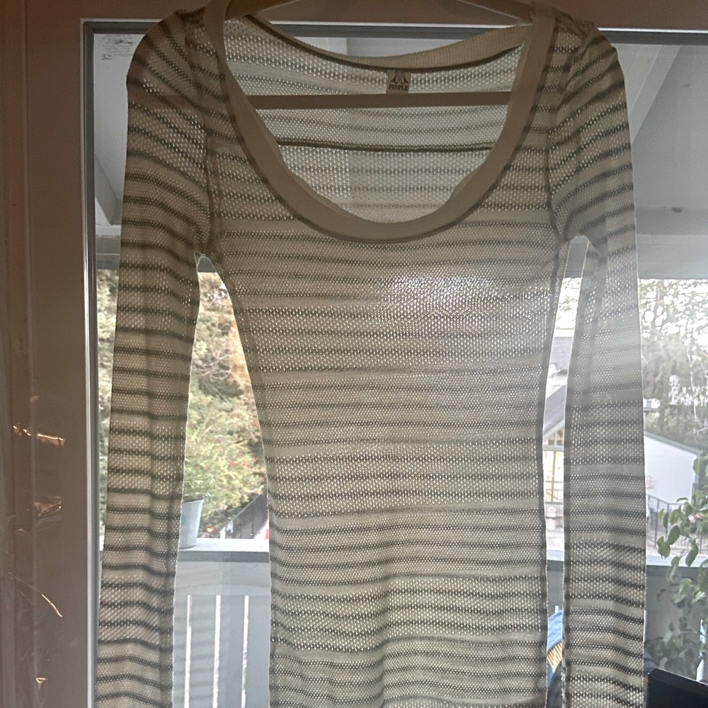 Free People scoop neck Henley light knit S